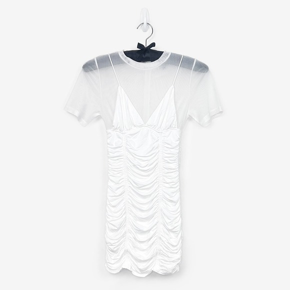 Sabo Skirt Dresses & Skirts - Sabo‎ Skirt Kaylani Mini Dress Size XS White Mesh Ruched